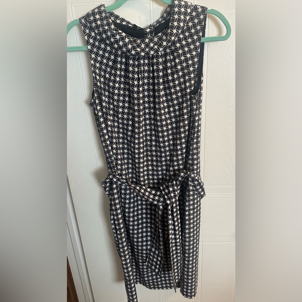 Talbots Black and White Patterned Dress